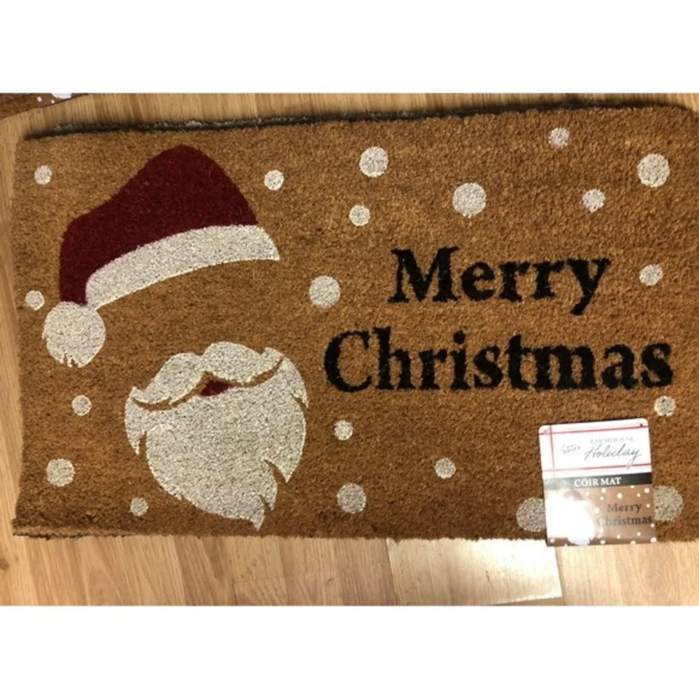 Santa Claus Merry Christmas‎ Coir Door Mat 18x30 Holiday Welcome